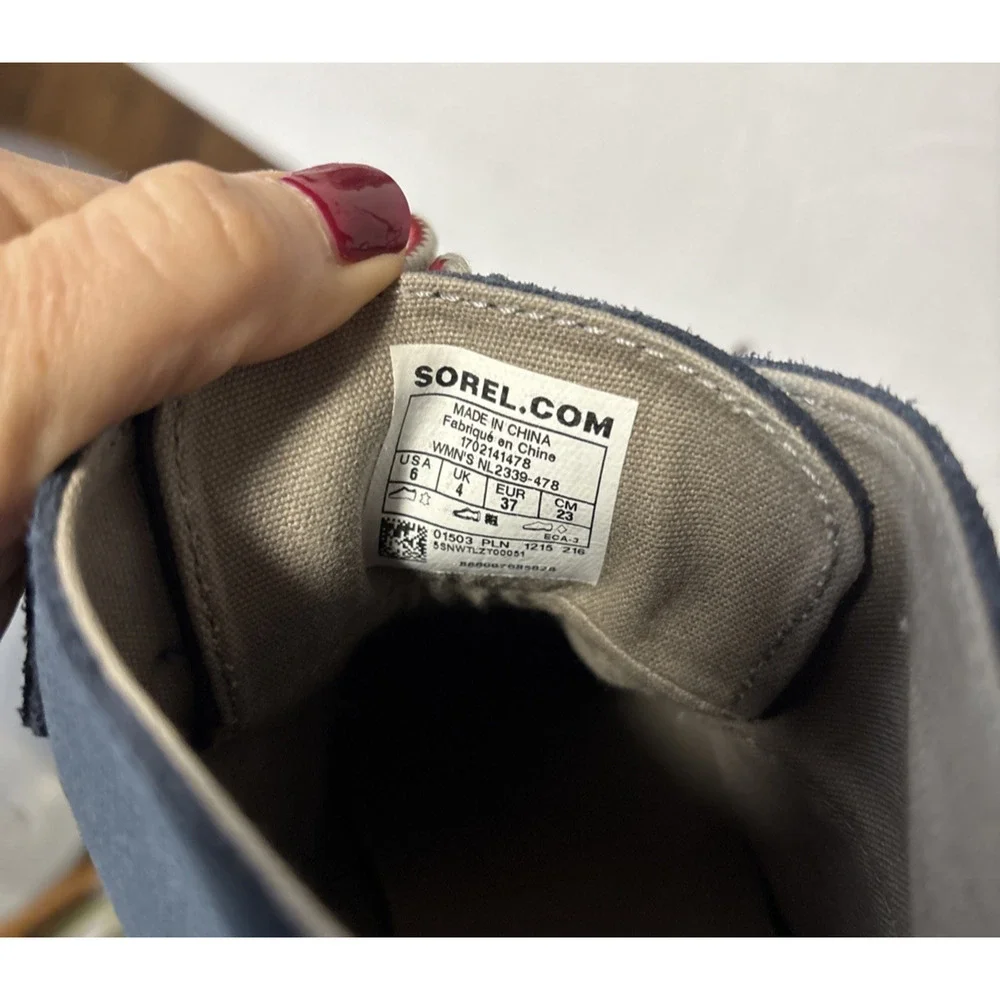 Sorel‎ Women's 6 Out N About Blue Waterproof Duck Rain Boots Winter Classic